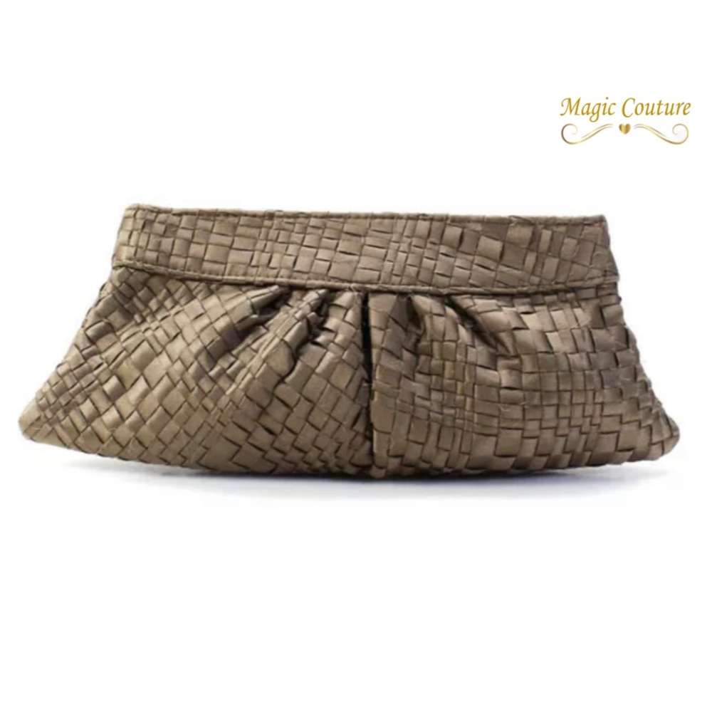 Lauren Merkin Satin Woven Clutch⭐️💛🌟